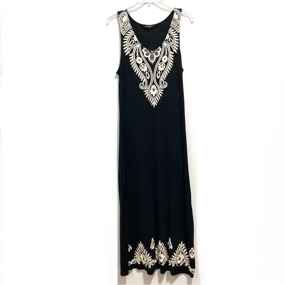 Just Love Black Ivory Cotton Soft Sleeveless Maxi Dress